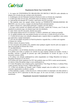 Regulamento Bocha Taça Cotrisal 2014 1
