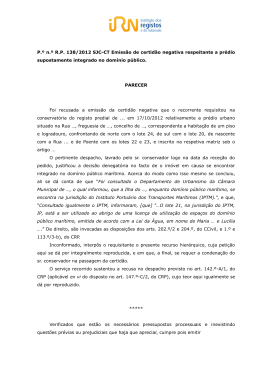 Pº R.P. 138/2012 SJC-CT - Instituto dos Registos e Notariado