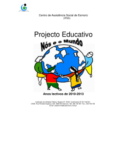 Projecto Educativo - Centro de Assist&ecirc;ncia Social de Esmoriz