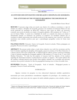 as atitudes dos estudantes com rela&ccedil;&atilde;o &agrave; disciplina de