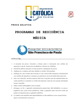 PROVA RESID&Ecirc;NCIA GERAL 2011-2