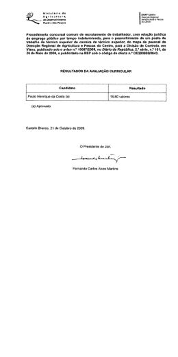 Procedimento concursal comum de recrutamento de trabalhador