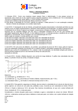 Física 1 MUV 2014 - Colégio Dom Aguirre