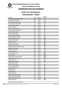 Classificação Geral dos Candidatos - Vestibular