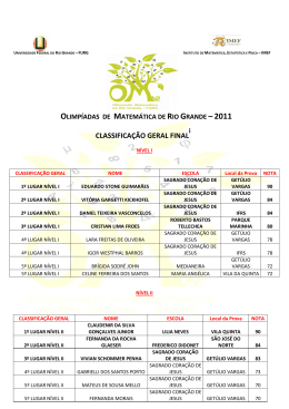 CLASSIFICAÇÃO GERAL FINAL