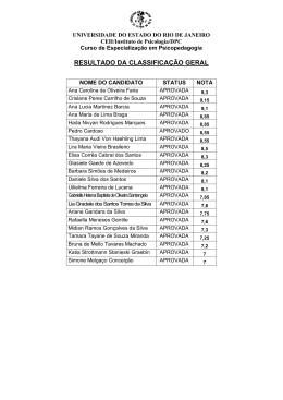 RESULTADO DA CLASSIFICA&Ccedil;&Atilde;O GERAL