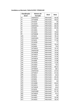 Classificação Geral Número de Inscrição Nível Nota 1º