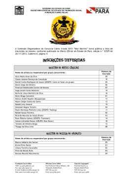 Ficha de Inscri&ccedil;&atilde;o - Governo do Estado do Par&aacute;
