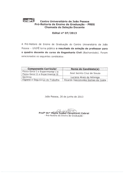 Resultado Sele&ccedil;&atilde;o para professor de Eng. Civil Unip&ecirc; divulga