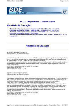 Ministério da Educação Ministério da Educação