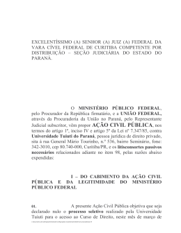 (a) federal da vara c&iacute;vel federal de curitiba competente por