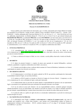 Edital Preg&atilde;o 172012 - aquisi&ccedil;&atilde;o de livros