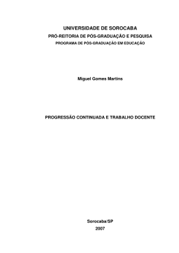 Progress&atilde;o continuada e trabalho docente
