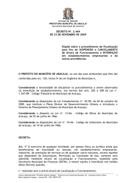 Decreto 2469/2009 - Prefeitura de Aracaju