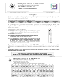 Prova Vocacionada - QUI BIO FIS - CPS