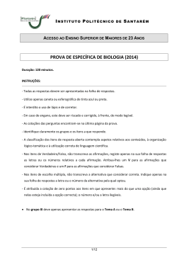 Prova_espec&iacute;fica_Biologia_ 2014 - Instituto Polit&eacute;cnico de Santar&eacute;m