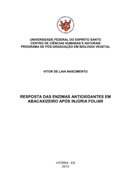 resposta das enzimas antioxidantes em abacaxizeiro ap&oacute;s inj&uacute;ria
