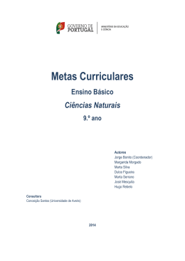 Metas Curriculares de Ci&ecirc;ncias Naturais do Ensino B&aacute;sico