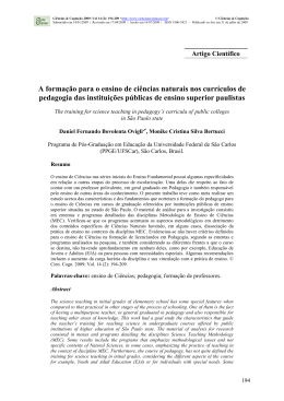 A formação para o ensino de ciências naturais nos currículos de