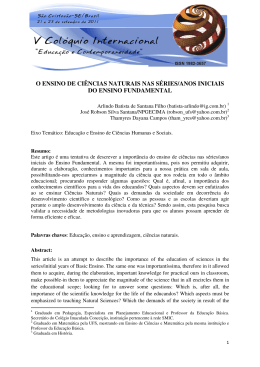 o ensino de ciências naturais nas séries/anos iniciais do ensino