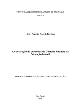 A construção de conceitos de Ciências Naturais na Educação Infantil