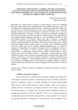 pedagogia, pedagogos e a formação para o ensino de