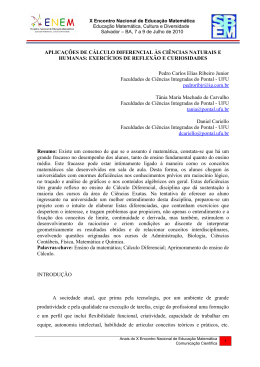 aplica&ccedil;&otilde;es de c&aacute;lculo diferencial &agrave;s ci&ecirc;ncias naturais e