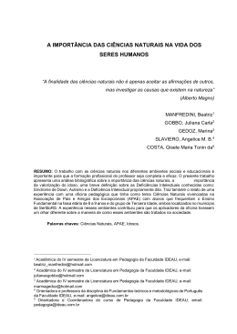 a importância das ciências naturais na vida dos