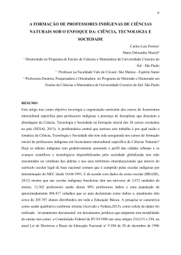 a formação de professores indígenas de ciências naturais sob o