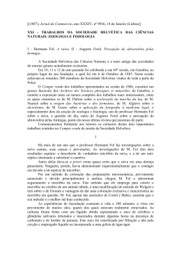 trabalhos da sociedade helvética das ciências naturais. zoologia e