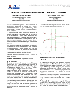 sensor de monitoramento do consumo de &aacute;gua - PUC