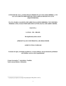 1 CONSUMO DE &Aacute;GUA, ESTRAT&Eacute;GIAS