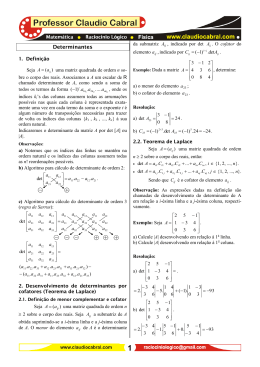 Determinantes_ 01 - Professor Claudio Cabral