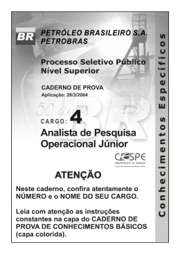 Cargo 4 - Analista de Pesquisa Operacional Júnior