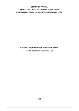 an&aacute;lise de resolu&ccedil;&otilde;es e erros nas opera&ccedil;&otilde;es fundamentais