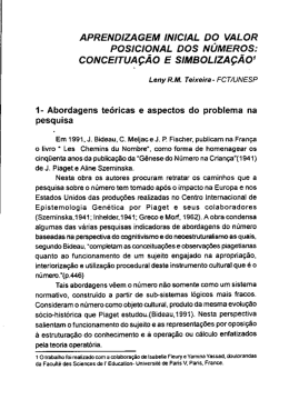 Aprendizagem inicial do valor posicional dos n&uacute;meros