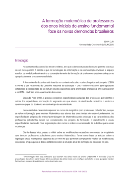 A formação matemática de professores dos anos iniciais do ensino