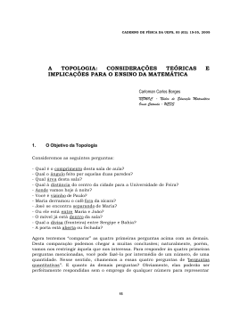 a topologia: considera&ccedil;&otilde;es te&oacute;ricas e implica&ccedil;&otilde;es para o ensino