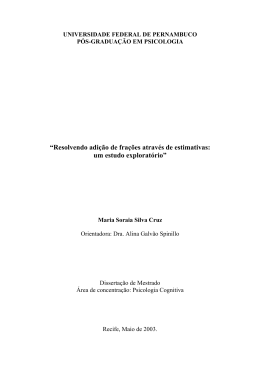 “Resolvendo adição de frações através de estimativas: um
