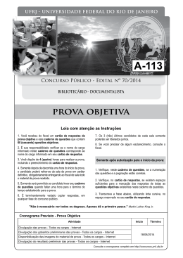A-113 - Bibliotec&aacute;rio-Documentalista - Concursos UFRJ - PR-4
