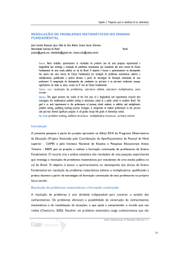 resolu&ccedil;&atilde;o de problemas matem&aacute;ticos no ensino fundamental