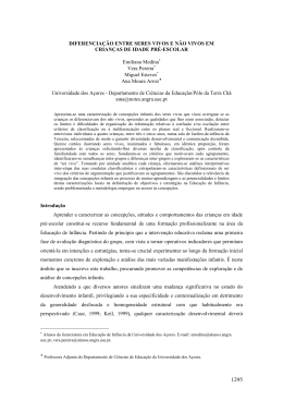 Diferencia&ccedil;&atilde;o entre seres vivos e n&atilde;o vivos em crian&ccedil;as de idade