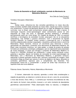 Ensino da Geometria no Brasil: enfatizando o per&iacute;odo do