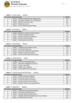 E S A M A Z Primeiros Colocados