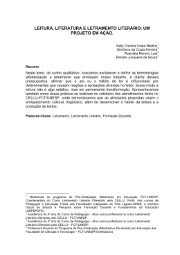 Leitura, Literatura E Letramento Liter&aacute;rio: Um Projeto Em A&ccedil;&atilde;o