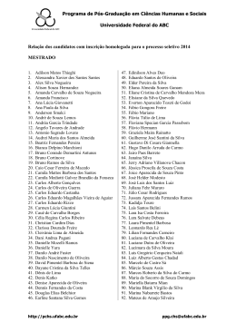 Nova lista de inscrições homologadas 2014, após recursos