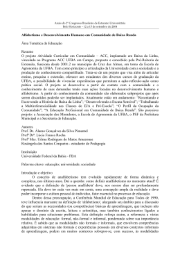 Alfabetismo e Desenvolvimento Humano em Comunidade de Baixa