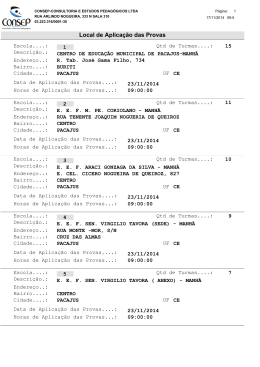 Endereço das Escolas para Aplicação das Provas