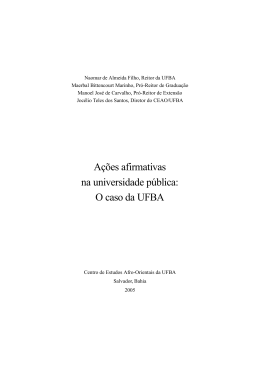 Ações afirmativas na universidade pública: O caso da UFBA