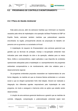 8.2 PROGRAMAS DE CONTROLE E MONITORAMENTO